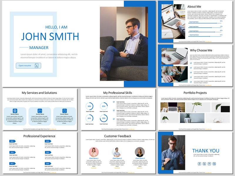 Portfolio presentation for PowerPoint and Google Slides