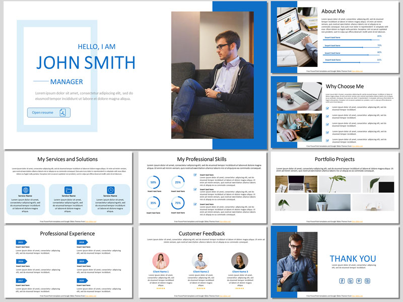 Portfolio presentation free PowerPoint template