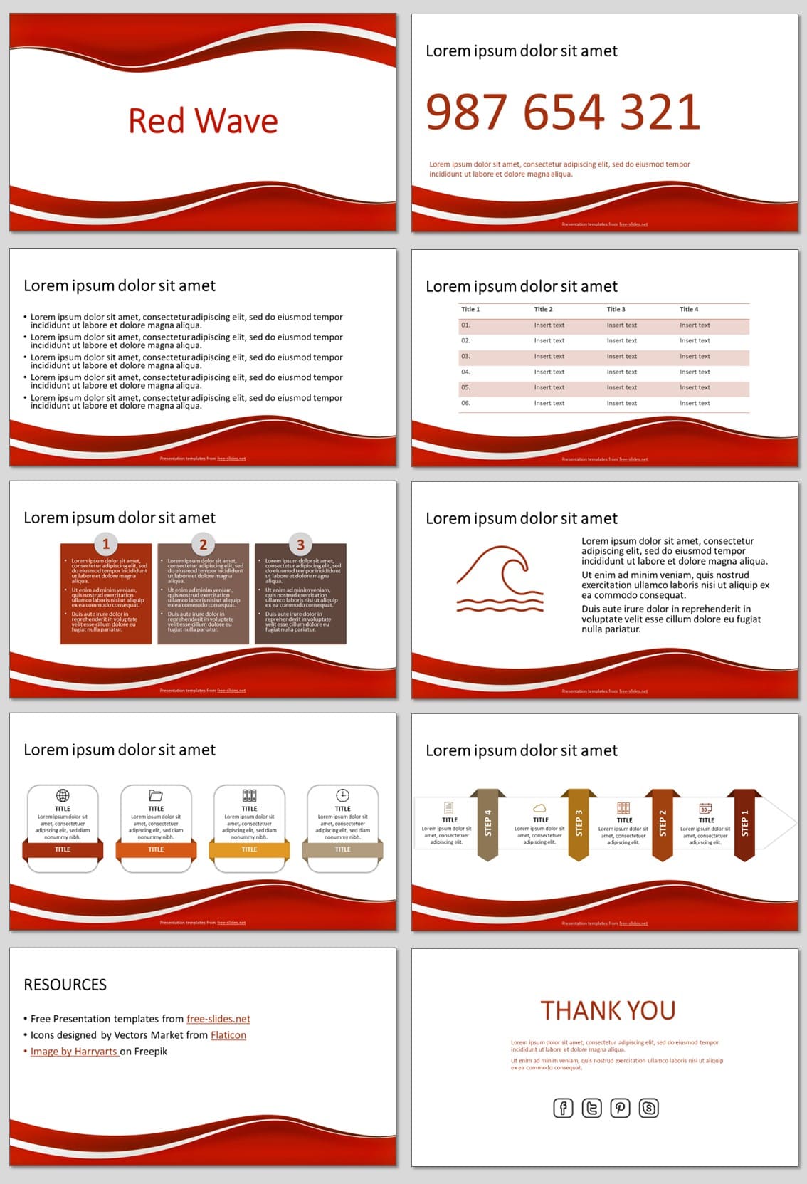 Red Wave - Free PowerPoint Template and Google Slides Theme