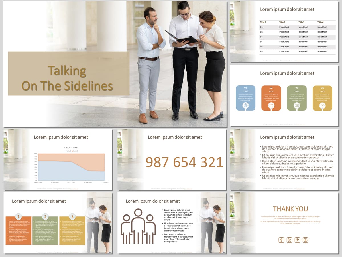 Talking On The Sidelines - Free PowerPoint Template and Google Slides Theme