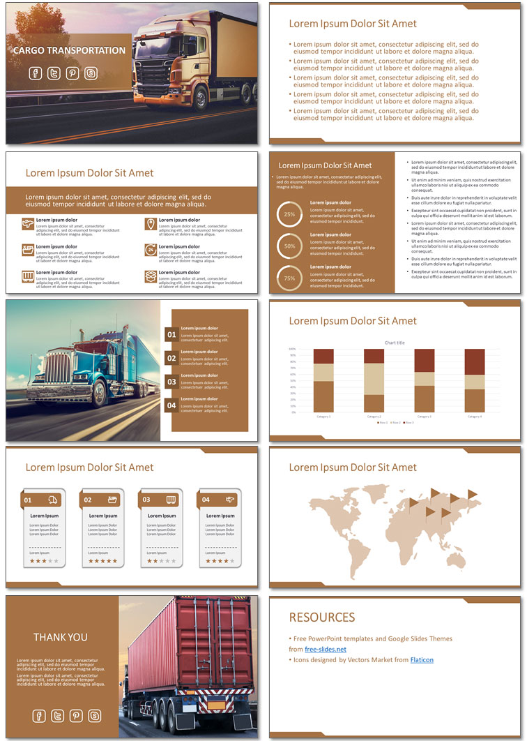 Free Cargo Transportation PowerPoint Template and Google Slides Theme