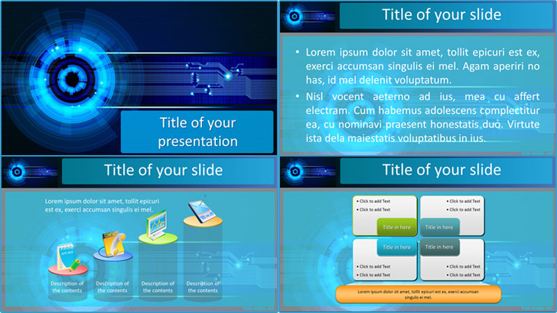 Tech Eye powerpoint template from free-slides.net