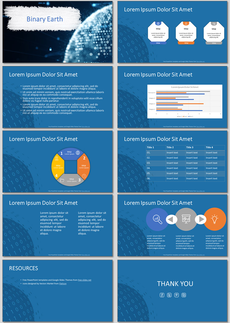 Binary Earth. Free PowerPoint Template and Google Slides Theme