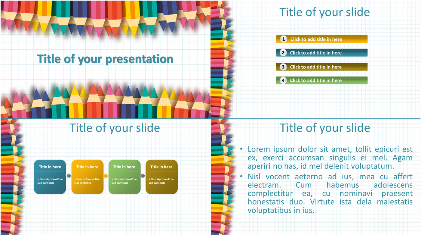 Colored pencils powerpoint template