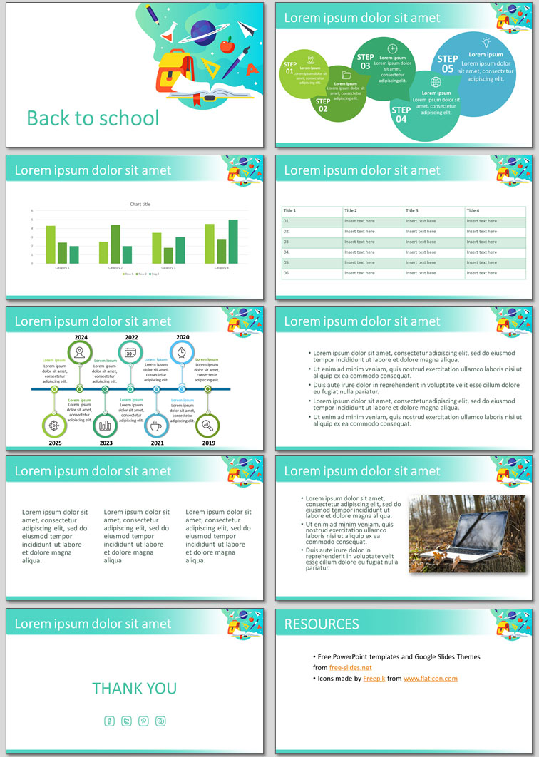 Free Back to School PowerPoint Template and Google Slides Theme