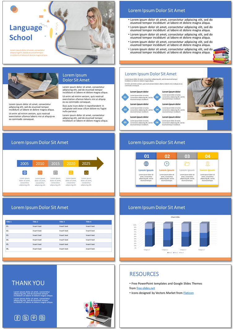 Fre language school presentation template