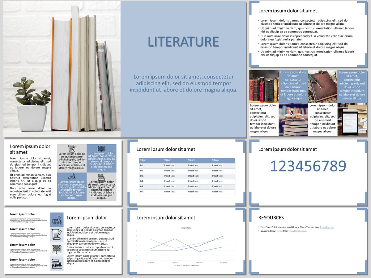 Literature - Free PowerPoint Template and Google Slides Theme