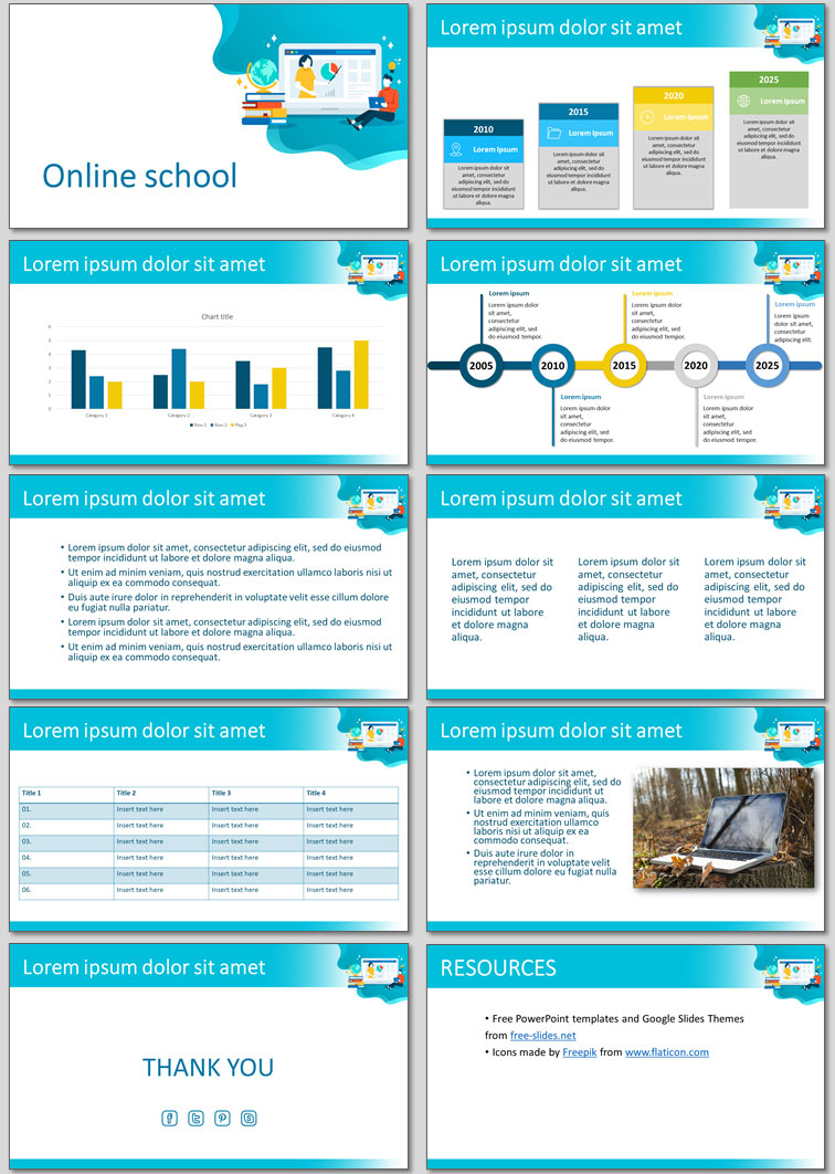 Free Online School PowerPoint Template and Google Slides Theme