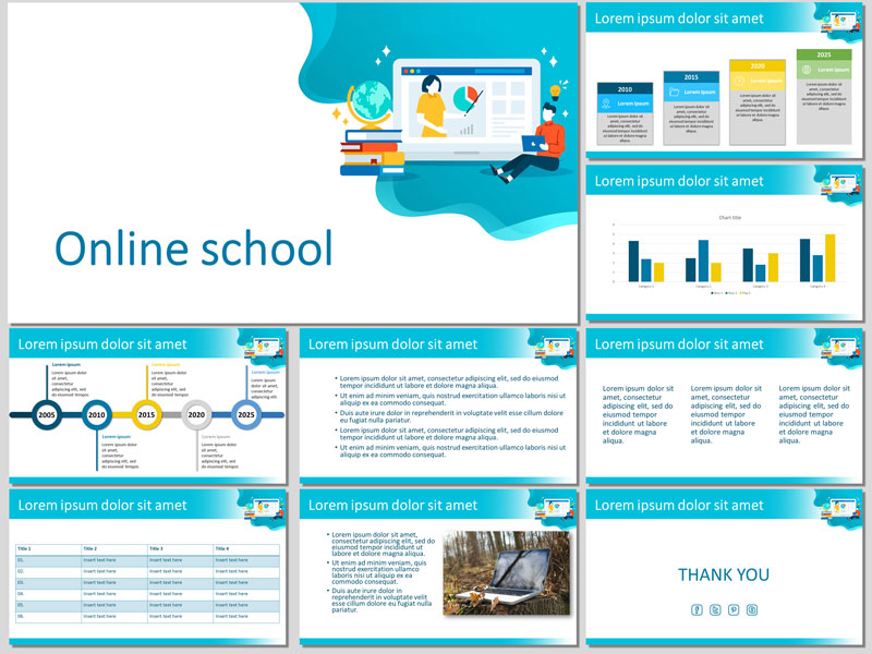 Online school presentation template