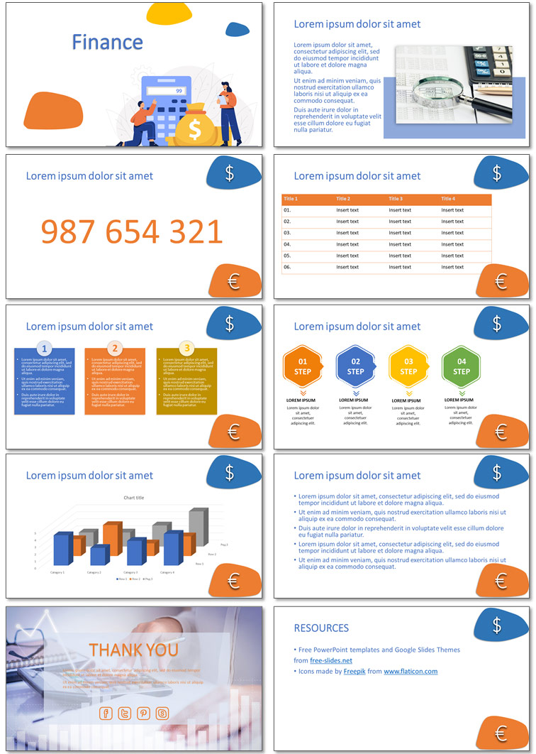 Free template for creating a finance presentation