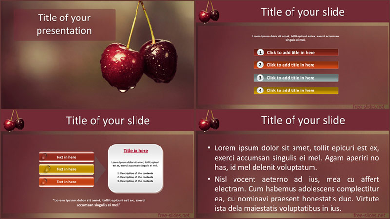 Cherry powerpoint template from free-slides.net