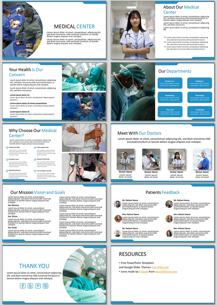 Medical Center presentation template slides