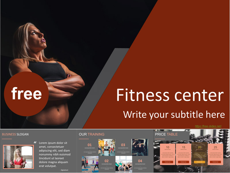 Fitness center free PowerPoint Template and Google Slides Theme