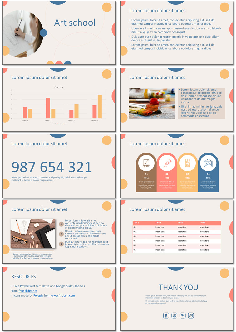 Art School PowerPoint Template and Google Slides Theme