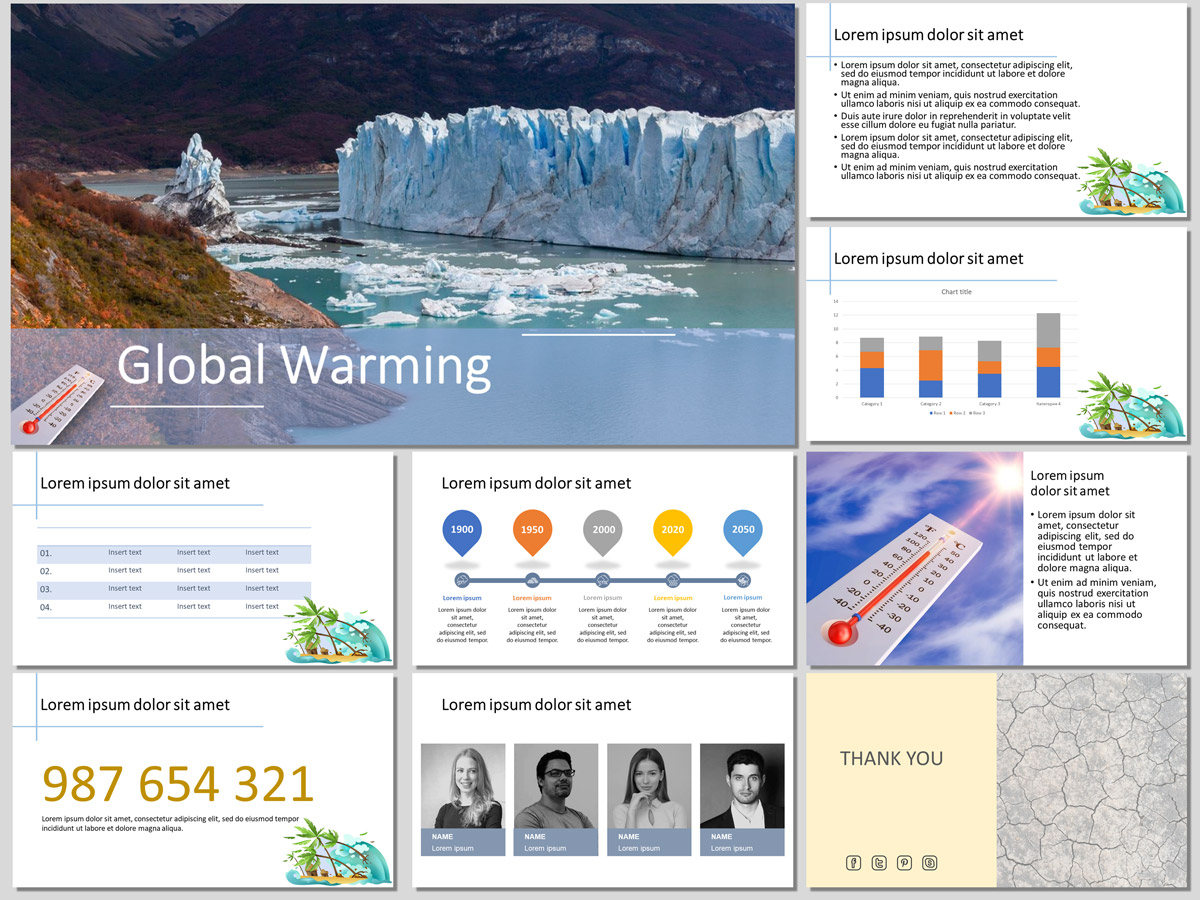 global warming - free presentation template