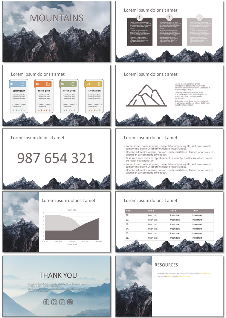 Mountains Free Presentation Template and Google Slides Theme
