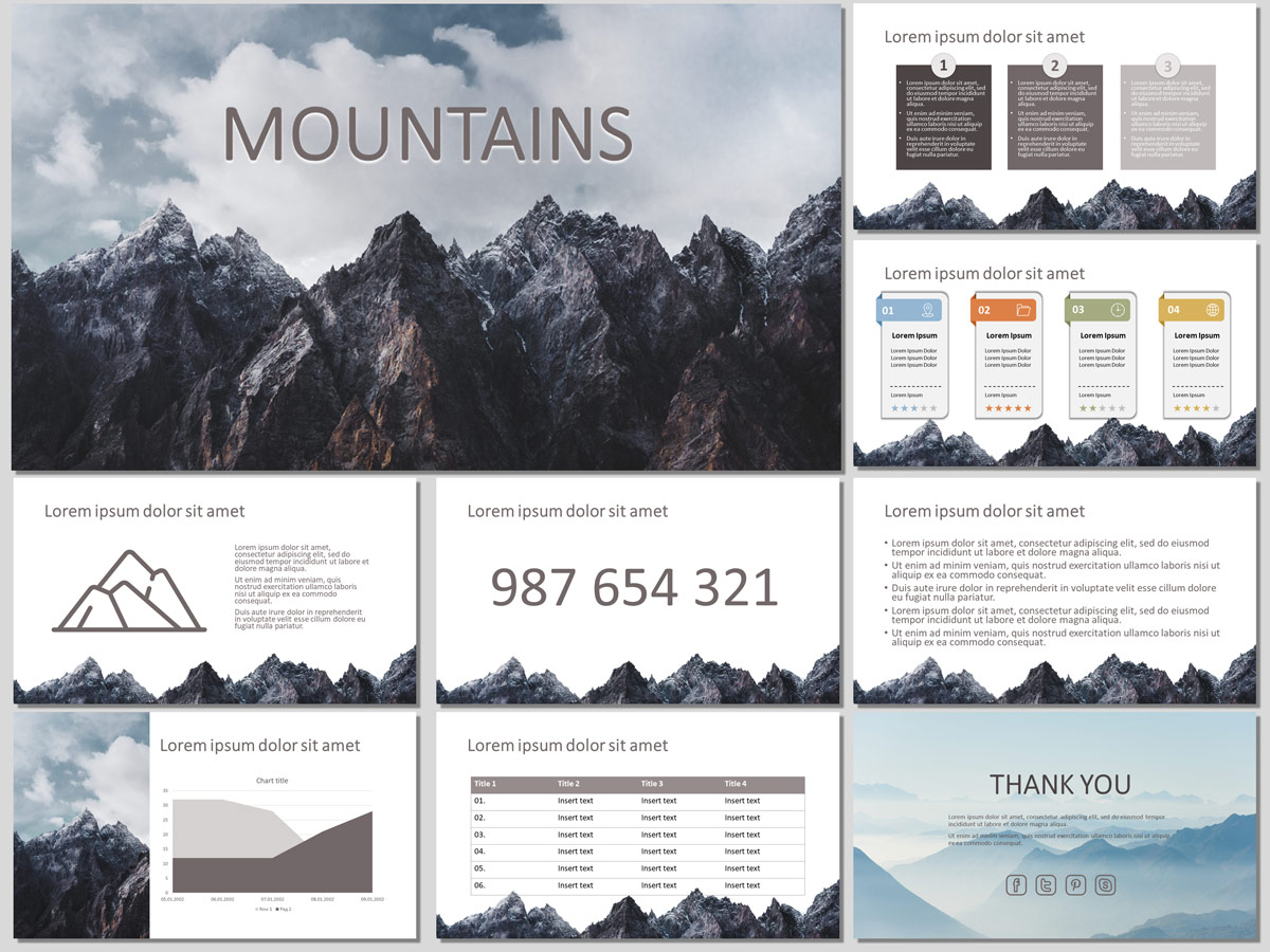 Mountains Free PowerPoint Template and Google Slides Theme