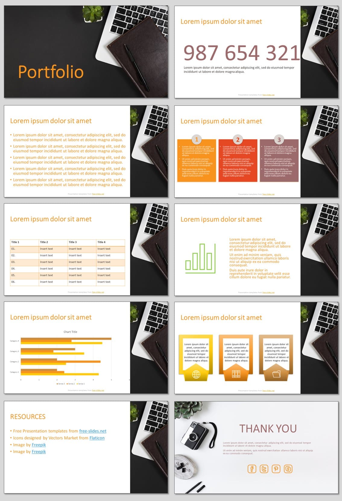 Portfolio - Free PowerPoint Template and Google Slides Theme