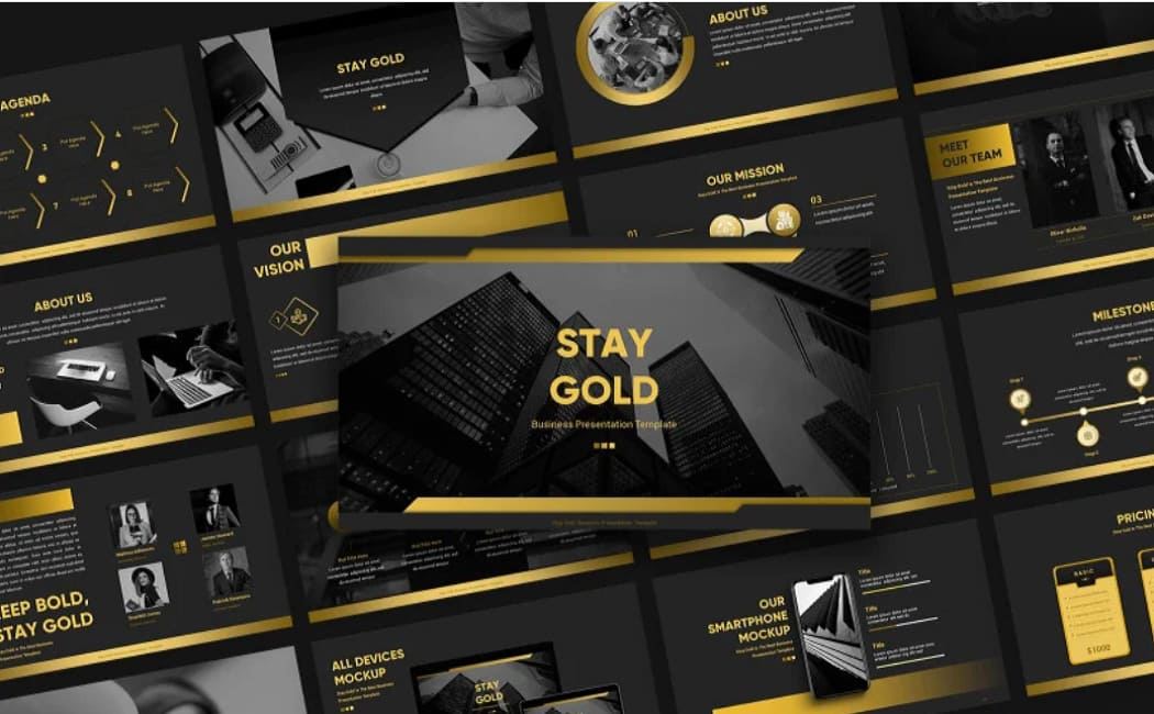 Stay Gold Business. Premium Powerpoint Template