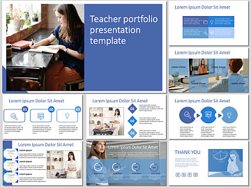 Free Teacher Portfolio PowerPoint Template and Google Slides Theme