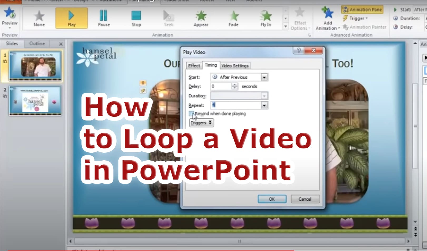 how to loop a video in powerpoint